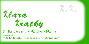 klara kratky business card